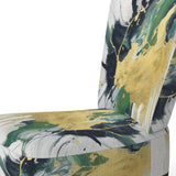 Green and Yellow Splash - Upholstered Modern Accent Chairs