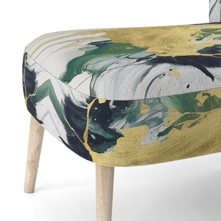Green and Yellow Splash - Upholstered Modern Accent Chairs