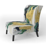 Green and Yellow Splash - Upholstered Modern Accent Chairs