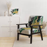 Green and Yellow Splash - Upholstered Modern Accent Chairs