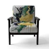 Green and Yellow Splash - Upholstered Modern Accent Chairs