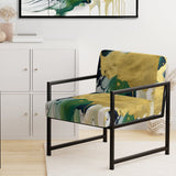 Green and Yellow Splash - Upholstered Modern Accent Chairs