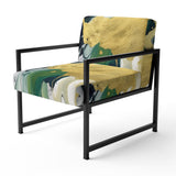 Green and Yellow Splash - Upholstered Modern Accent Chairs