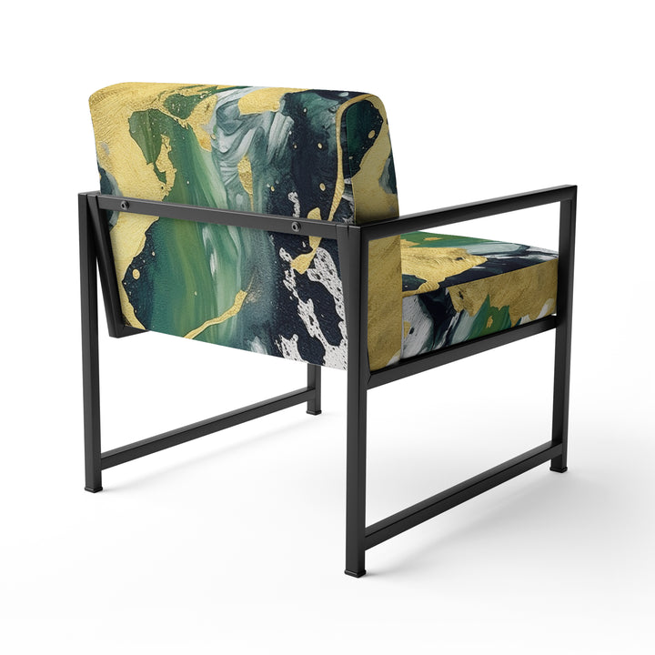 Green and Yellow Splash - Upholstered Modern Accent Chairs