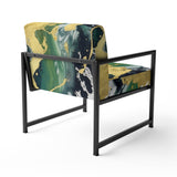 Green and Yellow Splash - Upholstered Modern Accent Chairs