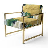Green and Yellow Splash - Upholstered Modern Accent Chairs