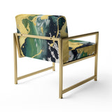 Green and Yellow Splash - Upholstered Modern Accent Chairs