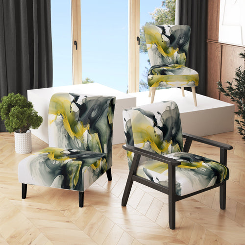 Black and Yellow Splash - Modern Arm Chair