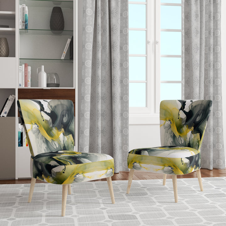 Black and Yellow Splash - Modern Arm Chair