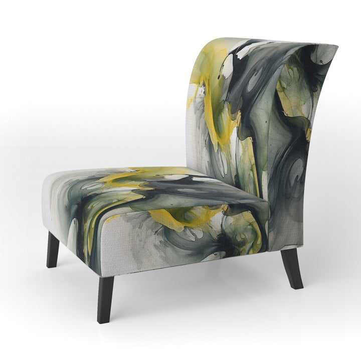 Black and Yellow Splash - Modern Arm Chair
