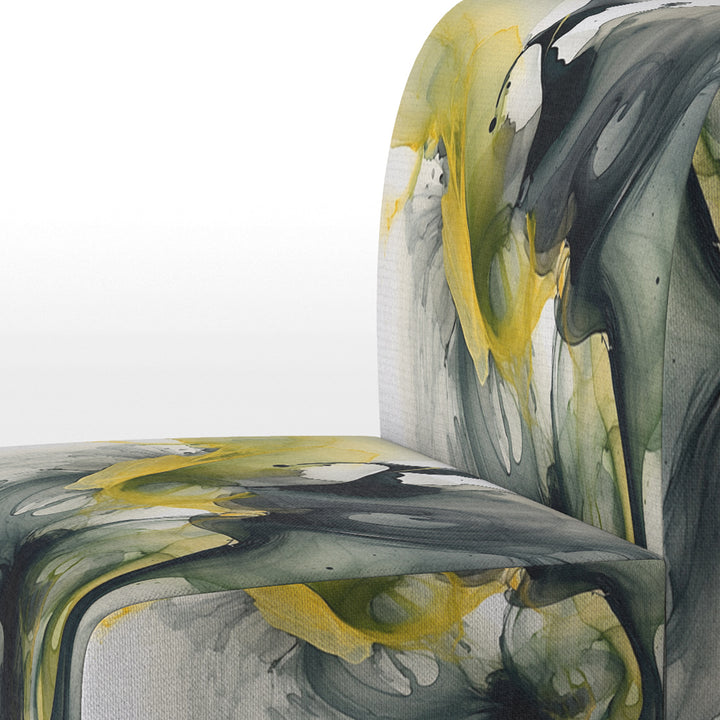 Black and Yellow Splash - Modern Arm Chair
