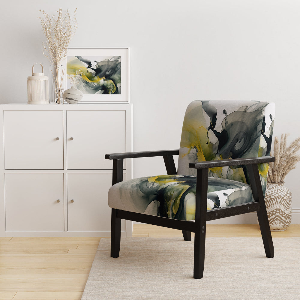 Black and Yellow Splash - Modern Arm Chair