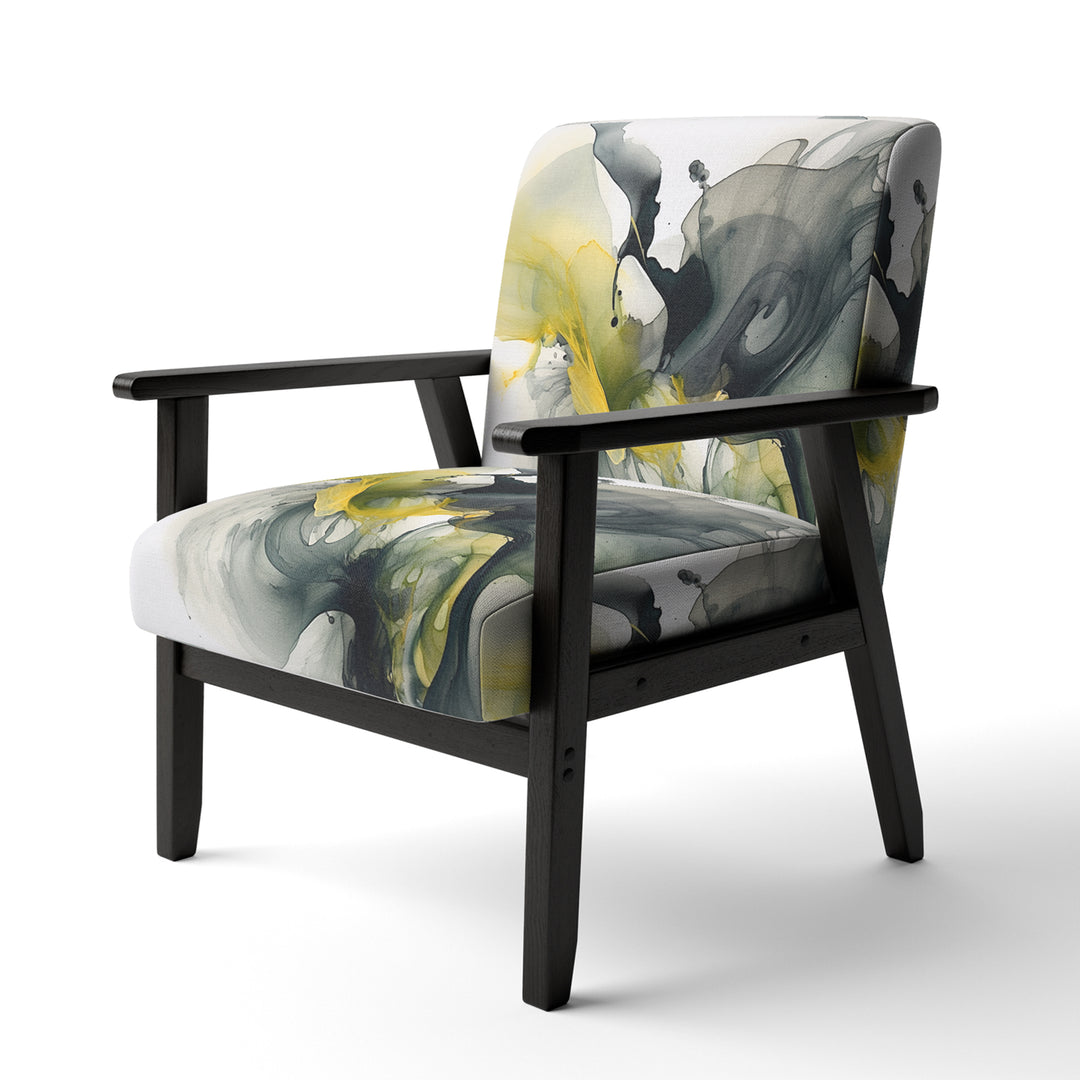Black and Yellow Splash - Modern Arm Chair