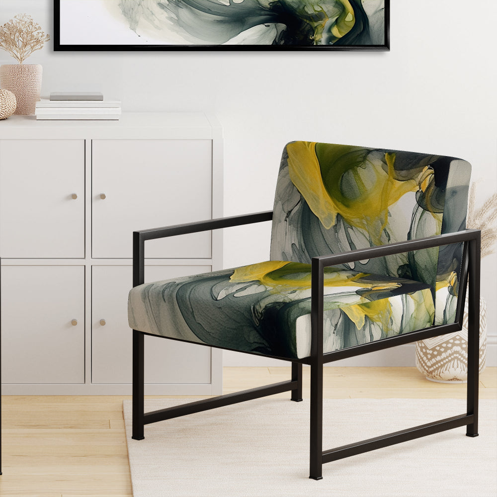 Black and Yellow Splash - Modern Arm Chair