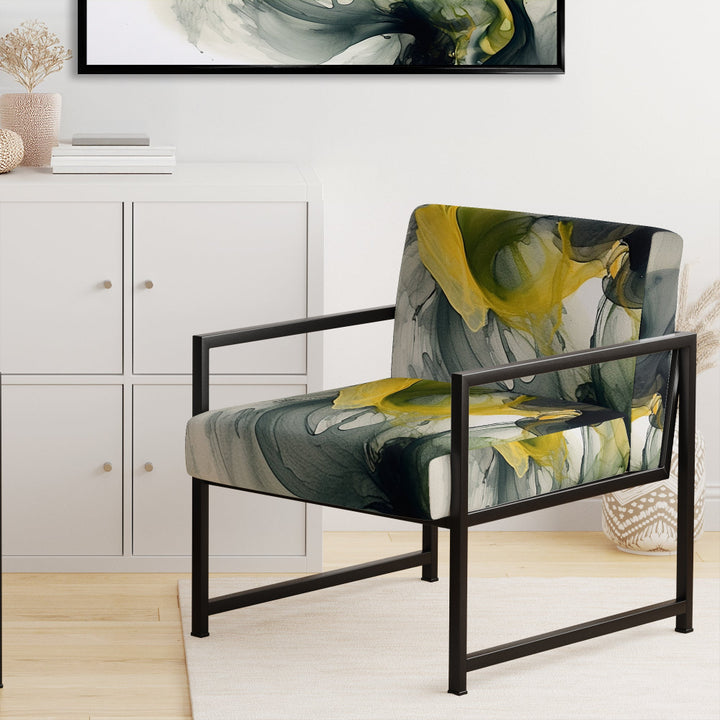Black and Yellow Splash - Modern Arm Chair
