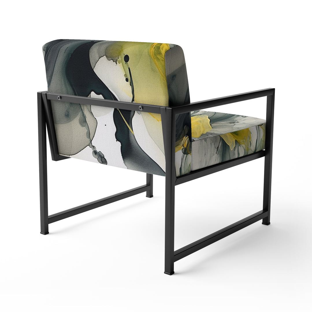 Black and Yellow Splash - Modern Arm Chair