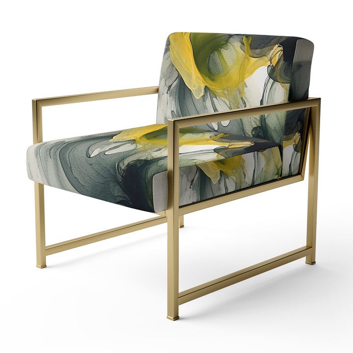 Black and Yellow Splash - Modern Arm Chair
