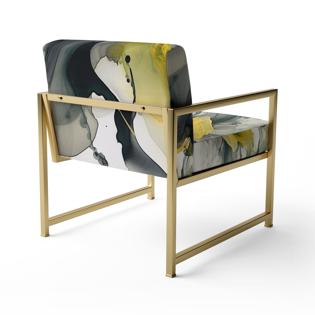 Black and Yellow Splash - Modern Arm Chair