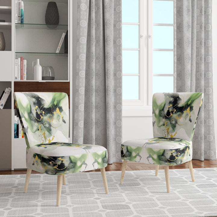 Green and Black Splash - Modern Arm Chair