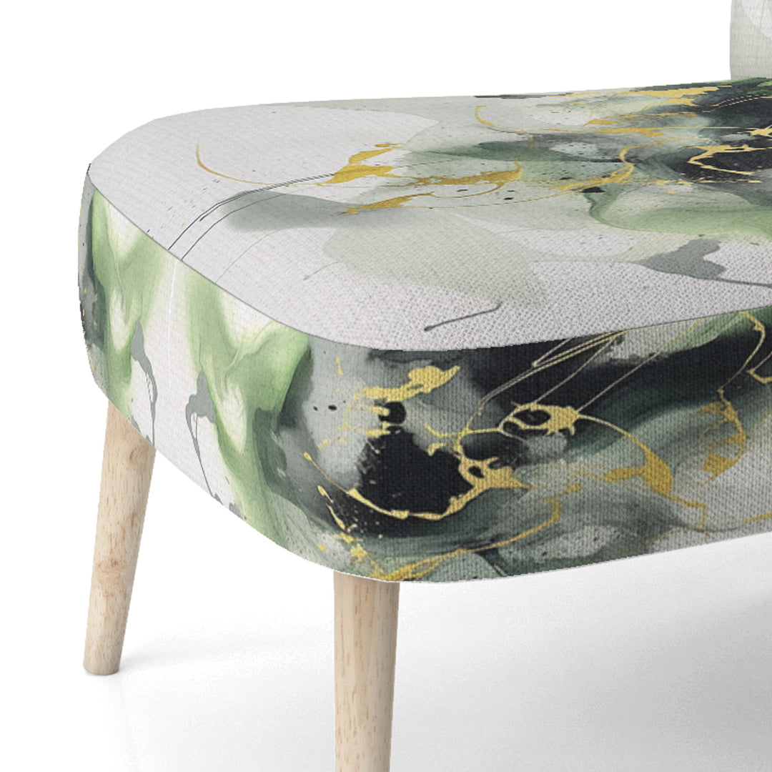 Green and Black Splash - Modern Arm Chair