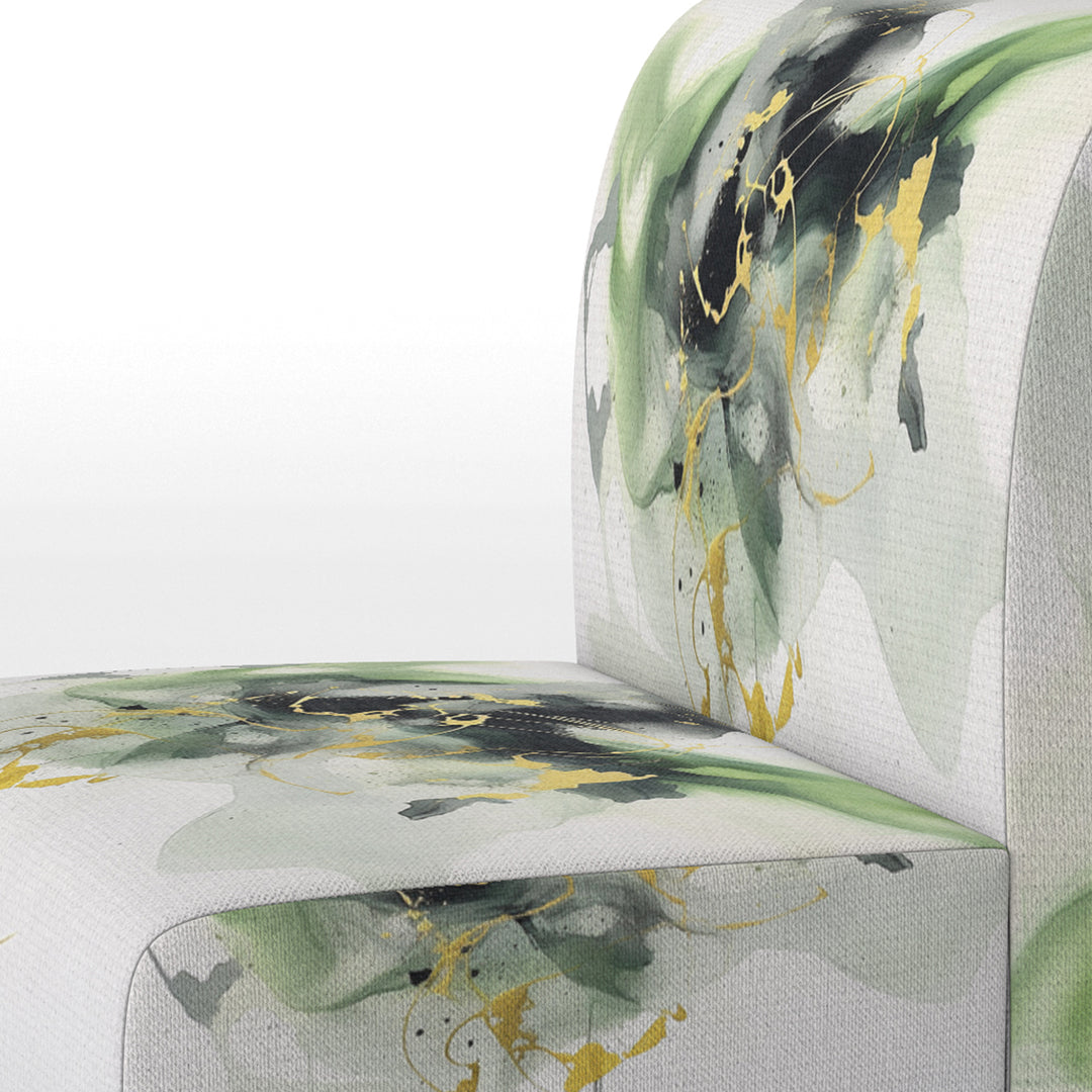 Green and Black Splash - Modern Arm Chair