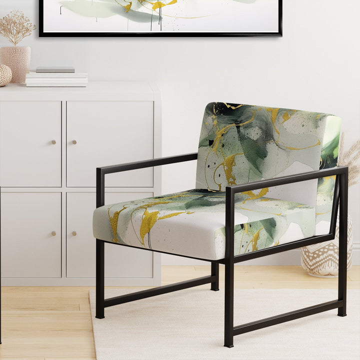 Green and Black Splash - Modern Arm Chair