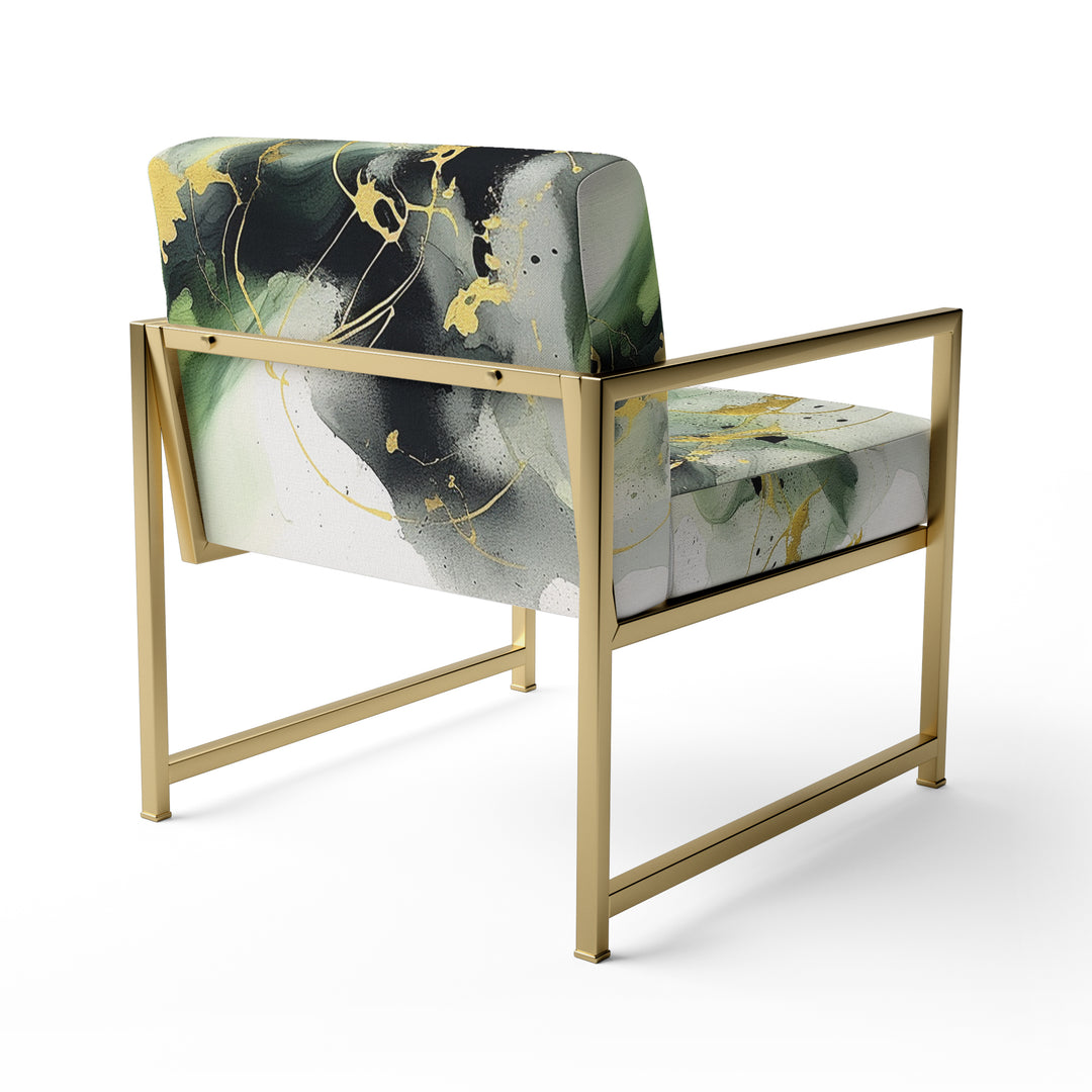 Green and Black Splash - Modern Arm Chair