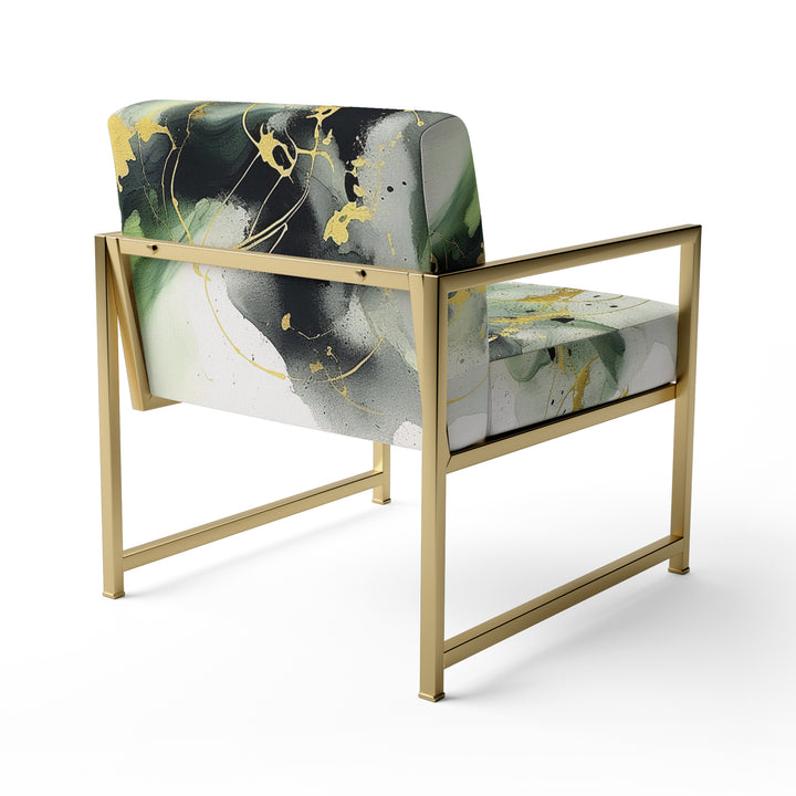 Green and Black Splash - Modern Arm Chair