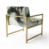 Green and Black Splash - Modern Arm Chair