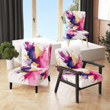 Purple and Pink Strokes VII- Upholstered Accent Chair