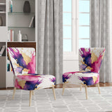 Purple and Pink Strokes VII- Upholstered Accent Chair