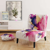 Purple and Pink Strokes VII- Upholstered Accent Chair