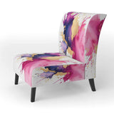 Purple and Pink Strokes VII- Upholstered Accent Chair