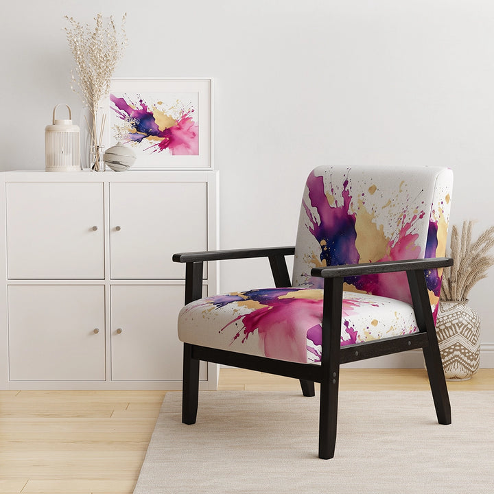 Purple and Pink Strokes VII- Upholstered Accent Chair