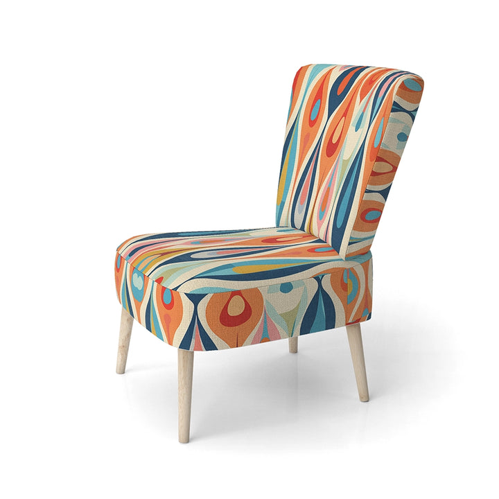 Designart Retro Abstract Drops XI- Upholstered Accent Chair