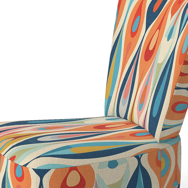 Designart Retro Abstract Drops XI- Upholstered Accent Chair