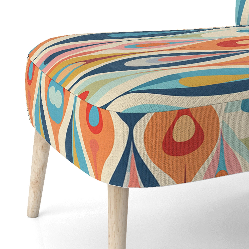 Designart Retro Abstract Drops XI- Upholstered Accent Chair