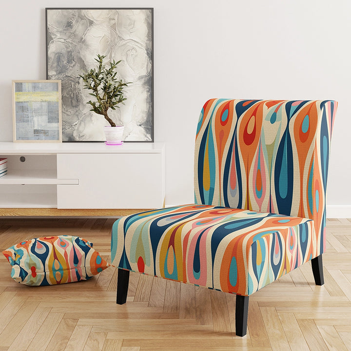 Designart Retro Abstract Drops XI- Upholstered Accent Chair