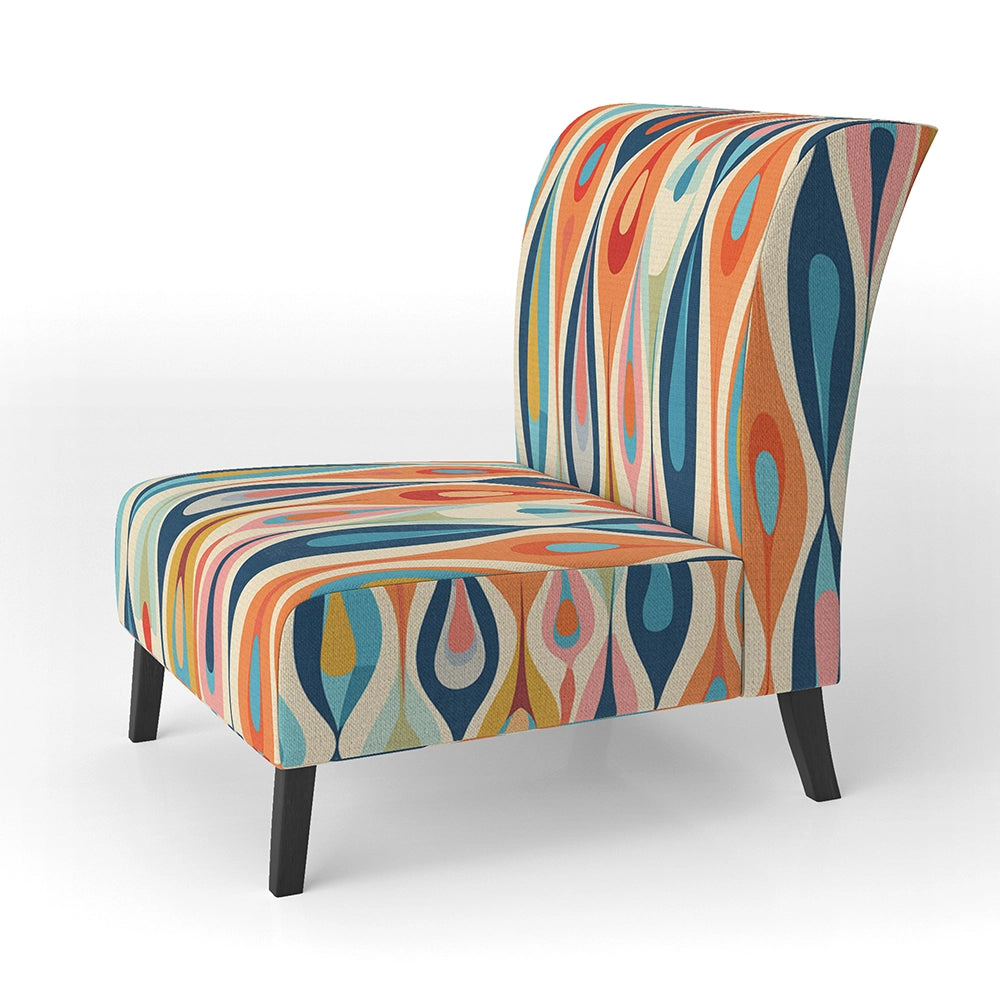 Designart Retro Abstract Drops XI- Upholstered Accent Chair