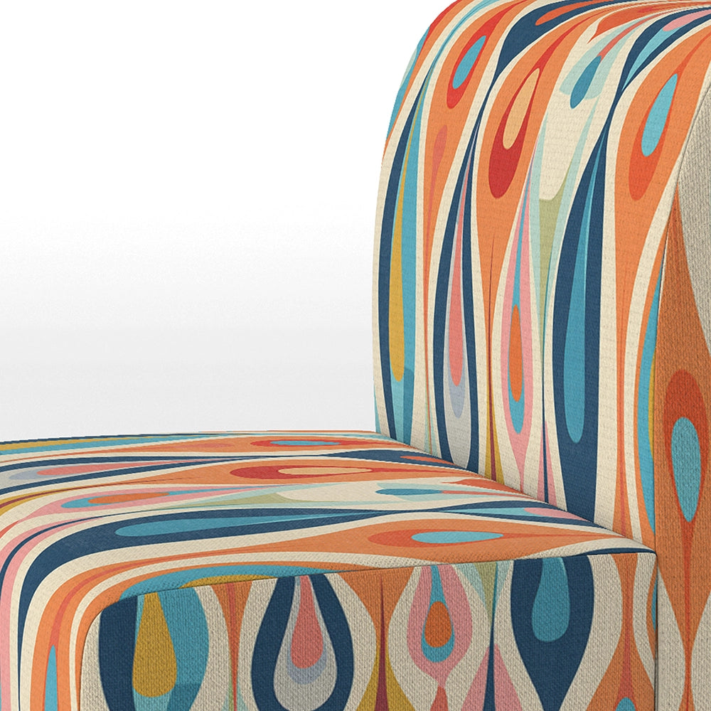 Designart Retro Abstract Drops XI- Upholstered Accent Chair