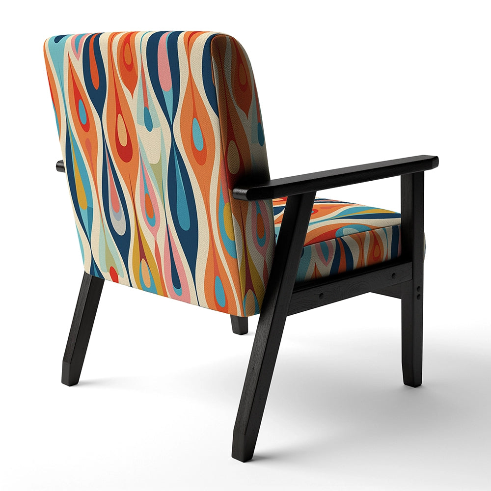 Designart Retro Abstract Drops XI- Upholstered Accent Chair