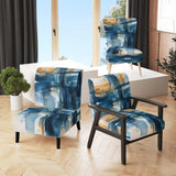 Blue and Gold Fusion VIII- Upholstered Accent Chair