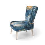 Blue and Gold Fusion VIII- Upholstered Accent Chair