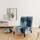 Blue and Gold Fusion VIII- Upholstered Accent Chair