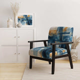 Blue and Gold Fusion VIII- Upholstered Accent Chair