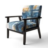 Blue and Gold Fusion VIII- Upholstered Accent Chair