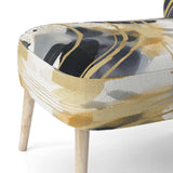 Pastel Abstract With Blue Black & Gold Spots III- Upholstered Accent Chair