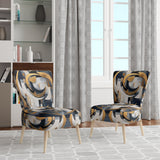 Gold White Shapes In Harmony - Upholstered Modern Accent Chairs