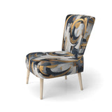 Gold White Shapes In Harmony - Upholstered Modern Accent Chairs