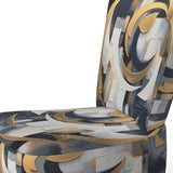 Gold White Shapes In Harmony - Upholstered Modern Accent Chairs